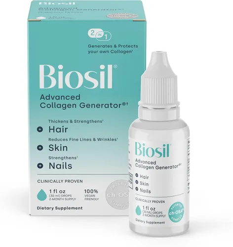 Vista 10 de Biosil Suplemento potenciador de colágeno - Gotas de 0.5 onzas líquidas - Activador patentado ch-OSA para piel, cabello, uñas y articulaciones