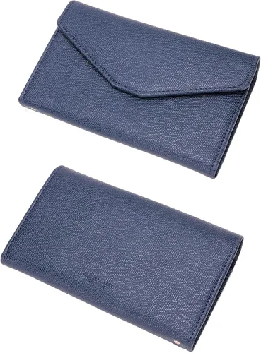 Vista 129 de Zoppen - Billetera de viaje con bloqueo RFID multiusos (Ver.4) Portatarjetas de pasaporte y vacunas, organizador de documentos de tres pliegues