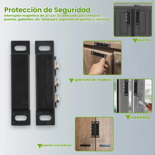 Vista 7 de Interruptor magnético de láminas normalmente abierto y normalmente cerrado NC NO interruptor de proximidad magnético para alarma de puerta