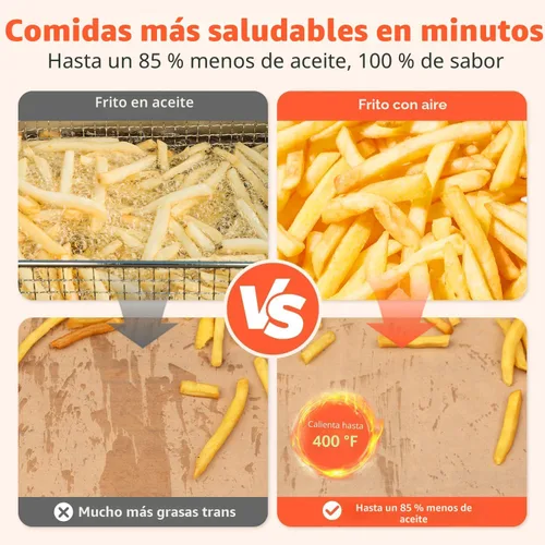 Vista 4 de [Usado] Beelicious - Máquina freidora de aire digital 12 en 1 con ventana, apta para lavavajillas, 5.8 cuartos de galón, más de 40 recetas