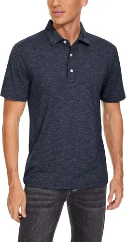 Vista 2 de MAGCOMSEN Polo de manga corta para hombre, camisas de golf para hombre, 3 botones, absorbe la humedad, camiseta atlética casual con cuello