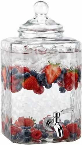 Vista 12 de Style Setter Dispensadores de bebidas de vidrio premium, 1.5 galones, juego Doble con soporte