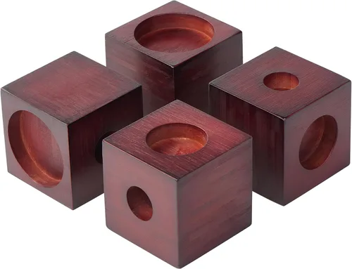 Vista 8 de Elevadores de cama de bambú de 4 pulgadas, 2000 libras, elevadores de patas de muebles resistentes con borde anticaídas, extensores de altura