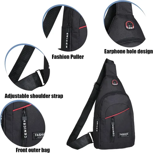 Vista 4 de Small Sling Bag Men Shoulder Backpack, Crossbody Chest Bag Water Sling Purse Travel Bag for Men