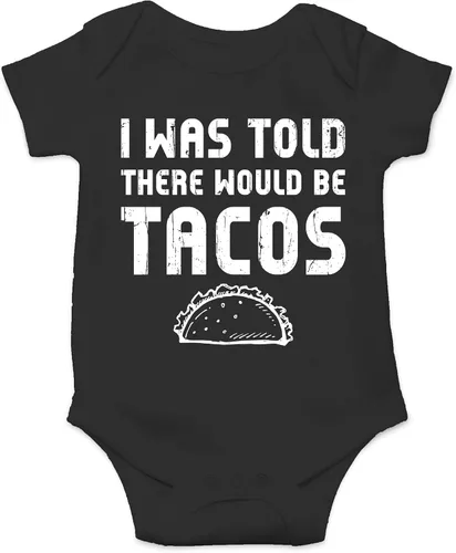 Vista 5 de CBTwear Body de bebé con texto en inglés "I Was Told There Would Be Tacos" - Lindo mameluco de humor unisex para recién nacidos