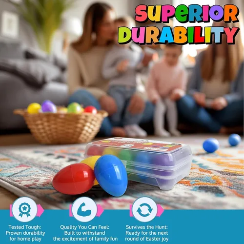 Vista 6 de UpBrands Caja a granel de 720 huevos de Pascua prellenados con pulseras de cremallera de juguete para ansiedad, suministros de caza de huevos