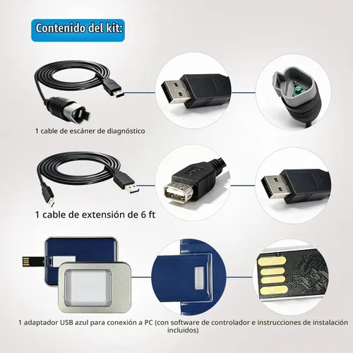 Vista 5 de Kit de escáner de diagnóstico FT232RL compatible con Evinrude E-TEC FICHT DI G2 1999-2020 FT232RL Diagnostic Scanner Kit Fit Evinrude E-TEC FICHT