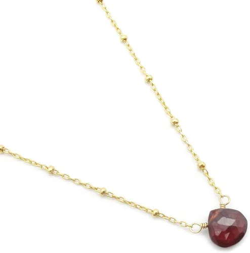 Vista 17 de Collar con colgante de piedra natal con piedra preciosa genuina, relleno de oro de 14 quilates, 18 pulgadas