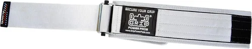 Vista 5 de Grip Power Pads Cinturón de levantamiento de pesas para levantamiento olímpico de 4 pulgadas de ancho (L 36-40, blanco)