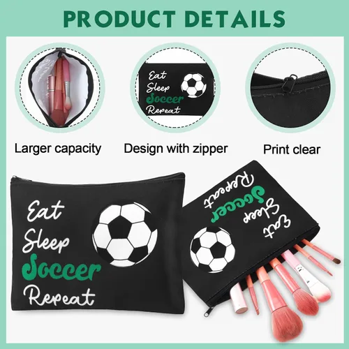Vista 3 de Ziliny 12 bolsas de maquillaje, bolsa de cosméticos, regalos para niñas, bolsa portátil de lona con cremallera, organizador de artículos de tocador