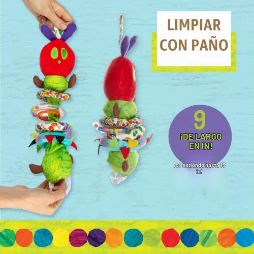 Vista 5 de El mundo de Eric Carle, juguete de actividad oruga muy hambrienta, oruga Jiggle