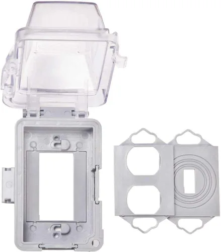 Vista 2 de TayMac MM420C - Cubierta de placa de pared de 1 banda no metálica, extra resistente, resistente a la intemperie, de uso en horizontal/vertical