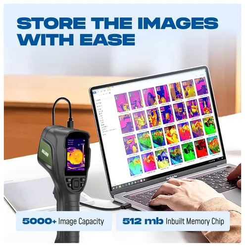 Vista 7 de Kalliber Cámara de imágenes térmicas - Resolución de pantalla de 320 x 240, almacenamiento incorporado más de 5000 imágenes, batería portátil de 15