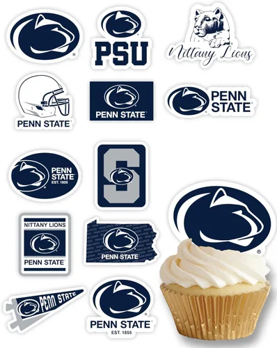 Vista 39 de Decoraciones para cupcakes de la Universidad de Alabama, suministros para fiestas de fútbol americano, cumpleaños, graduación (24 piezas)