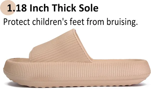 Vista 3 de sharllen Sandalias de nube para niños y niñas, pantuflas de casa, cómodas pantuflas de nube para niños, antideslizantes, para niñas, sandalias
