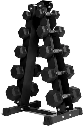 Vista 13 de RitFit Juego de mancuernas hexagonales revestidas de PVC de 5 a 650 libras con estante opcional para gimnasio en casa, peso de mano con mango