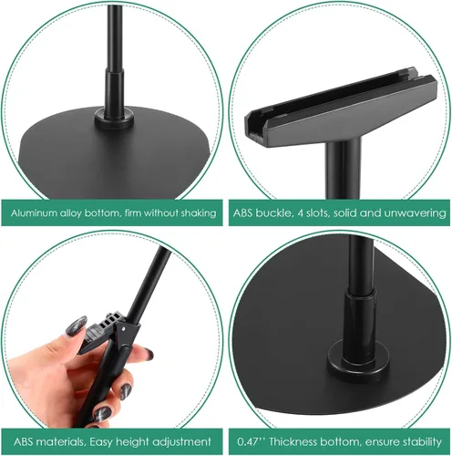 Vista 7 de Jutom Paquete de 2 soportes de pedestal ajustables de 8.5 x 11 pulgadas, soporte de aluminio resistente para letreros verticales y horizontales Negro