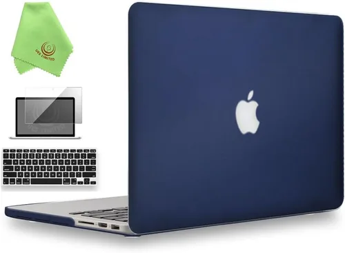 Vista 13 de UESWILL Funda rígida mate 3 en 1 compatible con MacBook Pro (Retina, 13 pulgadas, finales de 2012/2013/2014/principios de 2015), modelo A1425 / Negro