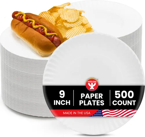 Vista 11 de Hygloss Platos de Papel Pequeños a Granel de 6 Pulgadas - Platos de Postre Desechables para Fiestas, Pasteles, Aperitivos, Bocadillos, Vajilla