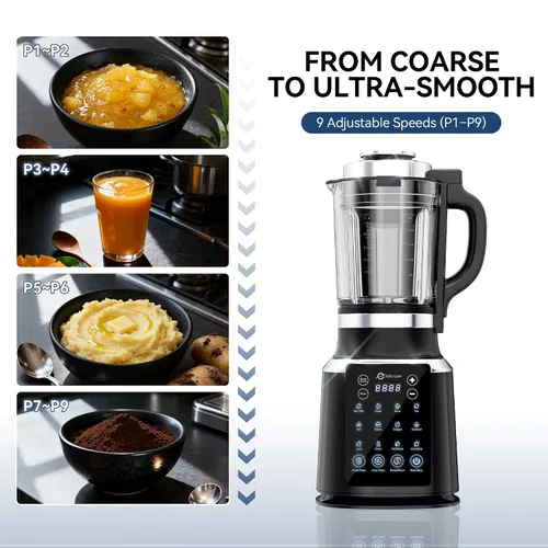 Vista 8 de Slushie Machine - Máquina de bebidas congeladas de 85 onzas con 6 programas preestablecidos + licuadoras de vidrio para cocina con licuadora