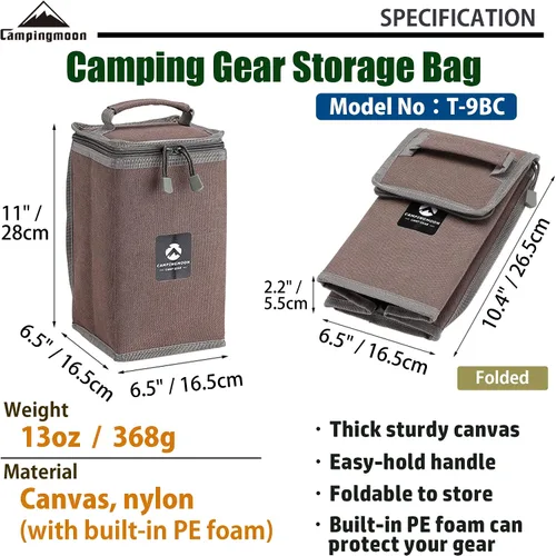 Vista 3 de CAMPINGMOON - Estuche de almacenamiento para farol de camping T-8, T-9