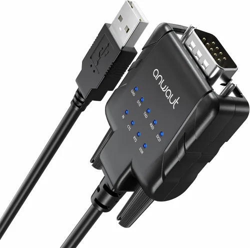Vista 5 de Adaptador USB a RS232, 9 LED de estado, puerto serie DB9