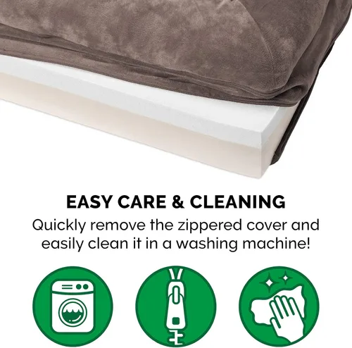 Vista 7 de Furhaven Cama para perro de espuma viscoelástica para perros medianos y pequeños con cojines extraíbles y funda lavable, para perros de hasta 35