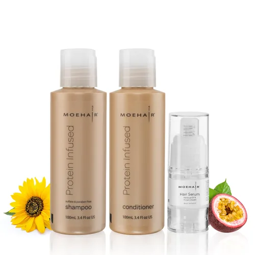 Vista 11 de MOEHAIR Champú y acondicionador 2 en 1 con infusión de proteínas de viaje para cabello fino, tratamiento capilar proteico para cuero cabelludo seco