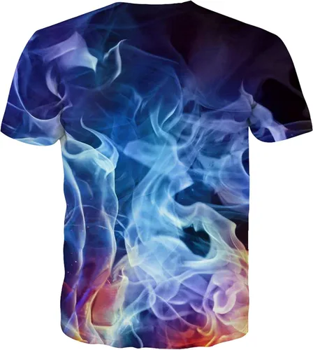 Vista 2 de Linnhoy - Camisas informales de manga corta unisex con estampado 3D
