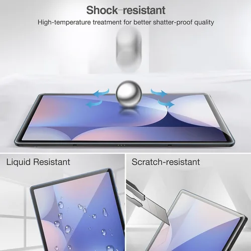 Vista 6 de ProCase Paquete de 2 protectores de pantalla para Galaxy Tab S10 Plus/S9 Plus/S9 FE Plus de 12.4 pulgadas, dureza 9H de vidrio templado transparente