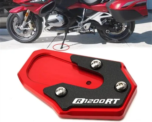 Vista 2 de Para BMW R1200RT R 1200 RT 2014 2015 2016 2017 2018 Soporte lateral de pie de motocicleta Placa de soporte Soporte CNC Placa de soporte Extensión