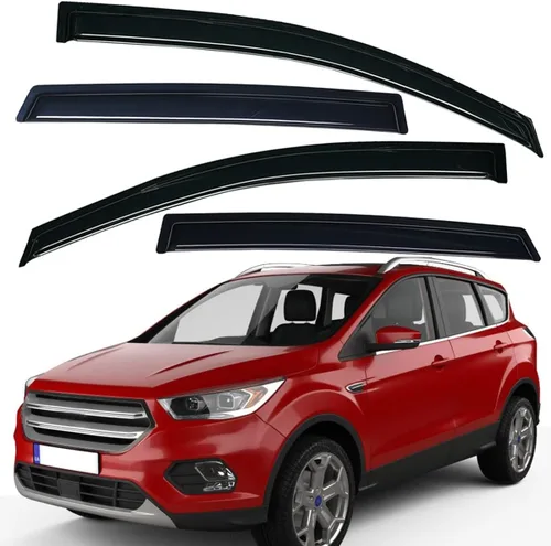Vista 8 de Lightronic WV194383 - Protector de lluvia para ventana lateral en canal, humo oscuro, juego de 4 piezas, se adapta a Ford Escape 2013-2019