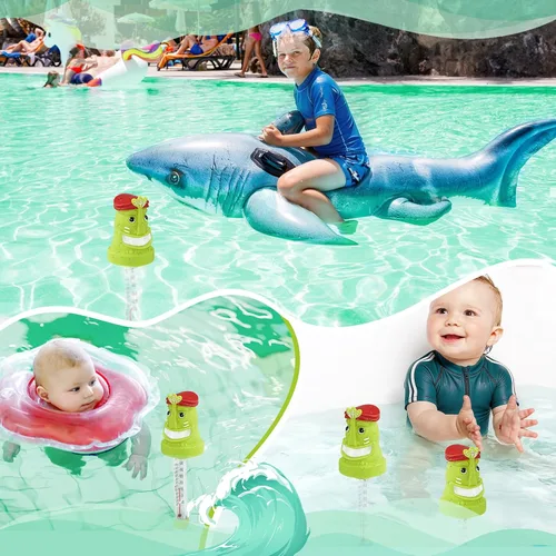 Vista 3 de Termómetro flotante para piscina, pantalla grande con cuerda fácil de leer, resistente a roturas, termómetro de temperatura del agua para piscinas