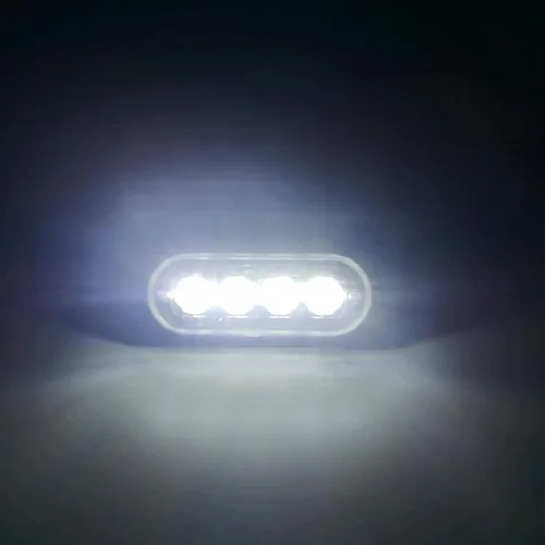 Vista 2 de Lámpara LED de advertencia intermitente lateral de 12-24 V, barra estroboscópica de emergencia (blanco, 4LED)