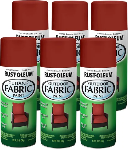 Vista 6 de Rust-Oleum - Pintura para tela para exteriores, rojo chile, 12 onzas Rojo (Chili Red)