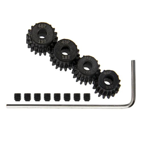 Vista 4 de ShareGoo - Juego de engranajes de piñón 48P 16T 17T 18T 19T 0.125 in RC Motor Gear Compatible con Traxxas Redcat Tamiya Losi Arrma Axial SCX10 1/10