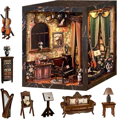 Vista 12 de Spilay Kit de casa de muñecas en miniatura, kit de bricolaje, modelo de casa pequeña, escala 1:24, casa de muñecas creativa, el mejor regalo