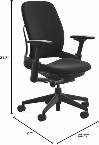 Vista 2 de Steelcase Ruedas duras tapizadas Leap - Onyx Negro