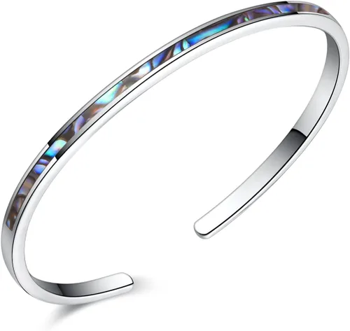Vista 19 de CiNily Pulsera de ópalo para mujer, chapada en oro, hipoalergénica, con piedras preciosas abiertas