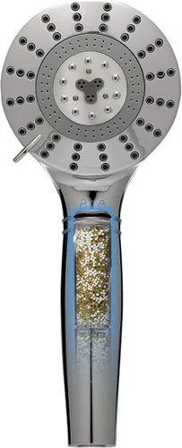 Vista 3 de Sprite Showers Pure - Mango de ducha filtrado de 7 ajustes de 1.75 GPM en níquel cepillado