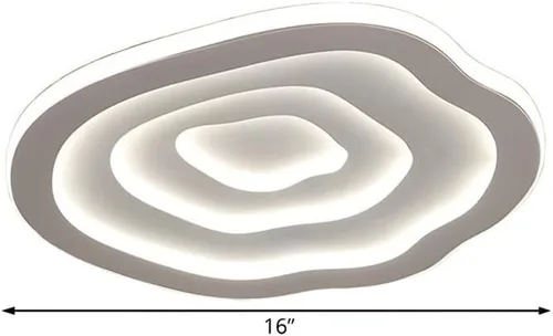 Vista 2 de Lámpara de techo acrílica ondulada Simplicity LED de montaje empotrado, lámpara de techo estilo simple Art Deco para sala de estar, comedor Luz
