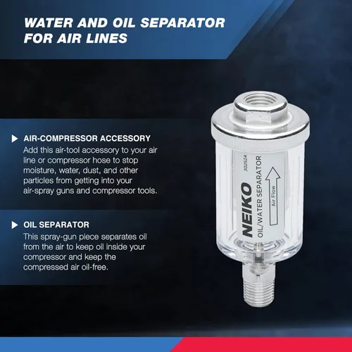 Vista 2 de Neiko Separador de agua y aceite en línea, 1/4" NPT