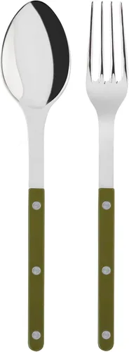 Vista 7 de SABRE PARIS - Juego de 2 piezas para servir - Colección Bistrot - Tenedor grande y cuchara grande - Acero inoxidable y nailon - Apto para Negro