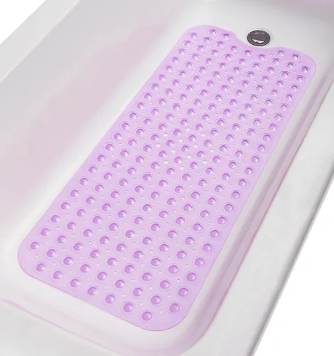 Vista 36 de Tapete de ducha antideslizante de 20"x20" (solo duchas lisas/sin textura, no para sobre desagüe) Seguro, limpio, lavable a máquina, agarre superior
