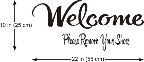 Vista 5 de Welcome Please Remove Your Shoes Vinilo Adhesivo de pared Hogar DIY Entrada Letras Palabras de pared