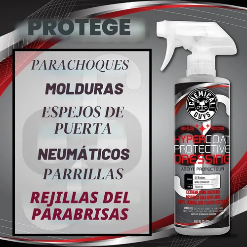 Vista 6 de Chemical Guys G6 HyperCoat - Protector de alto brillo, para vinilo, goma, plástico, neumáticos y molduras, el protector brillante restaura el brillo