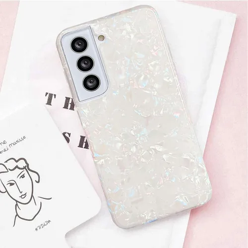 Vista 4 de J.west Funda para Galaxy S22 Plus 5G de 6.6 pulgadas, con purpurina brillante translúcida translúcida y colorida, diseño de lámina fina de ópalo