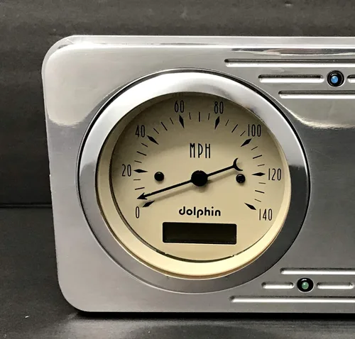 Vista 2 de 1946 Willys 2 Gauge Dash Panel Inserto 3 3/8" Quad Style Programable Tan