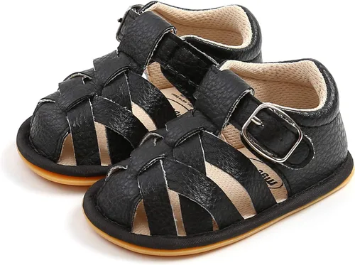 Vista 6 de RVROVIC Sandalias para bebés niños y niñas, zapatos de verano de primera calidad para exteriores, ligeras, suaves, antideslizantes, suela para niños