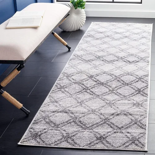 Vista 8 de SAFAVIEH Adirondack Collection - Alfombra decorativa, 2 pies 6 pulgadas x 4 pies, color plateado y carbón, diseño moderno de enrejado, no desprende